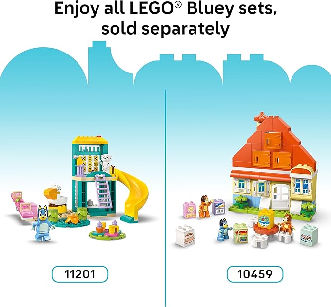 LEGO DUPLO Bluey Ice Cream Trip with Bluey - Toddler Toy for Kids Boys and Girls Ages 2+ - Includes Figure and Ice Cream Stand - Sensory Toy for Pretend Play - Preschool Gift Idea - 10458