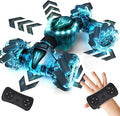 Tecnock Remote Control Car for Boys Girls 2.4GHz 4WD Gesture Sensing RC Stunt Car Toys - 360° Rotating Double Sided Hand Controlled RC Cars with LED Lights Gifts for Kids Ages 6-8 8-12