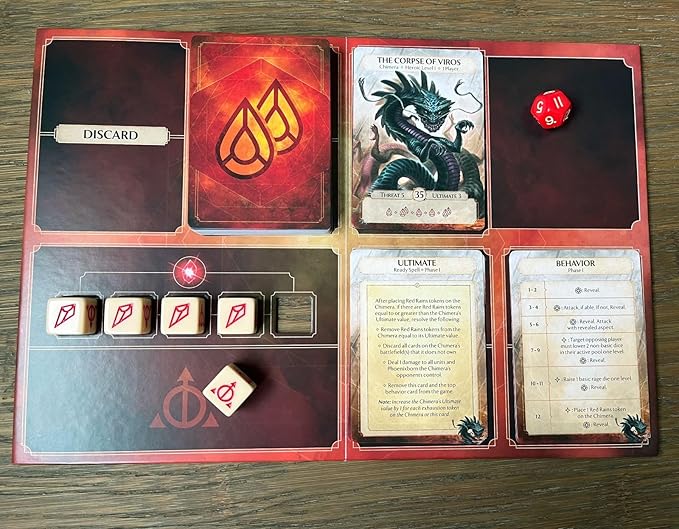 Plaid Hat Games Ashes Reborn: Corpse of Viros Deluxe Game – Cooperative Expansion for 1-2 Players Ages 14+ – Battle Against The Chimera – Requires Master Set