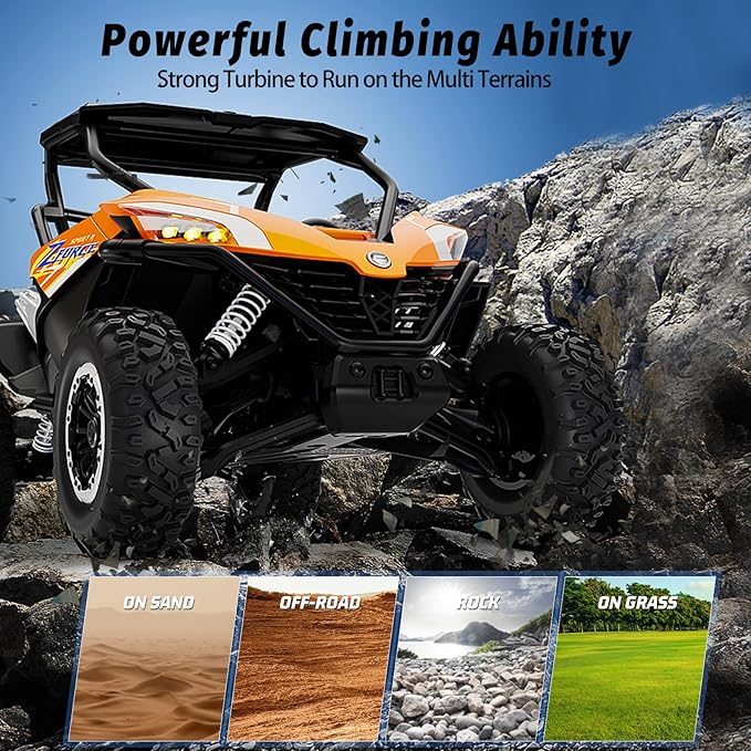 Remote Control Car All Terrain for Zforce 4WD Off Road UTV Trucks with 3 Speed and LED Bodylight 1:12 Scale Electric RC Crawler Vehicle Toy Gifts for Boys Girls Adults 2 Batteries Included