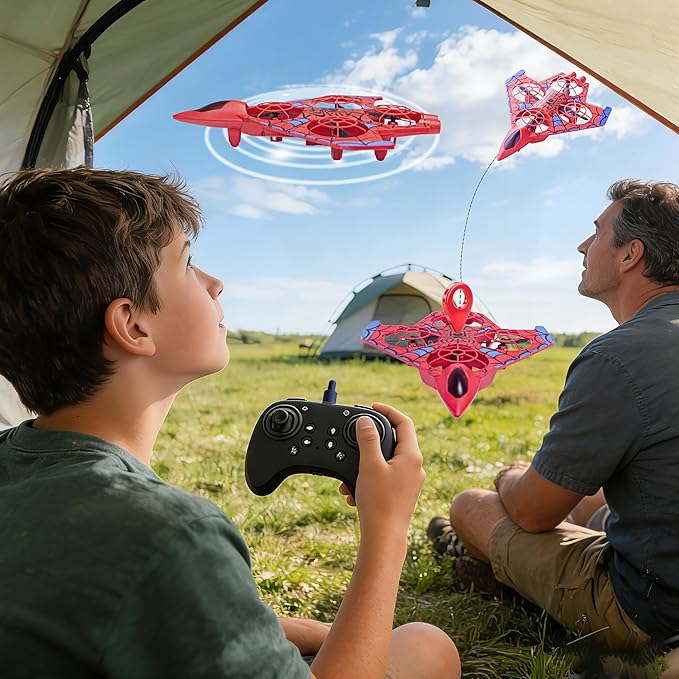 Remote Control AirplaneRC Plane for Adults with LED Lights 360° Flip Fighter Jet Drone Flying Toys Easy to Fly for Beginner 14+ Years Old (Red)