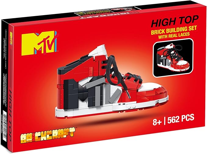 Brickcraft Officially Licensed MTV Icon Sneaker with Shoe Laces in Shoe Box Packaging 561 Pieces Multicolored Brick Building Set