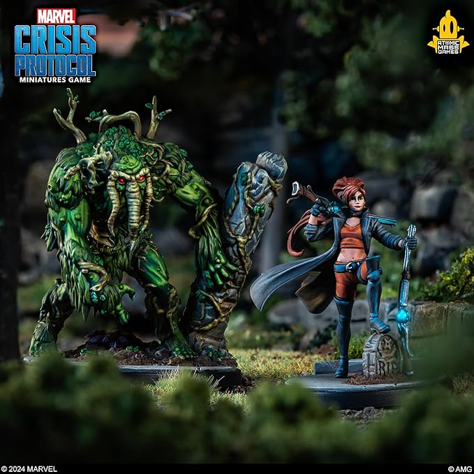 Marvel: Crisis Protocol Elsa Bloodstone &amp Man-Thing Character Pack - Adds New Legion of Monsters Leadership! Tabletop Superhero Game Ages 14+ 2 Players 90 Min Playtime Made by Atomic Mass Game
