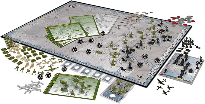 Renegade Game Studios Axis &amp Allies Battle of the Bulge WWII Strategy Board Game 2 Player Miniatures Wargame Ages 14+ 3-4 Hours