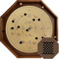 30 Inch Tournament Crokinole Board Game 2 in 1 Crokinole and Checkers with 26” Playing Surface Metal Pegs Wooden Octagon Canadian Tabletop Board Game Krokinole for Families and Friends