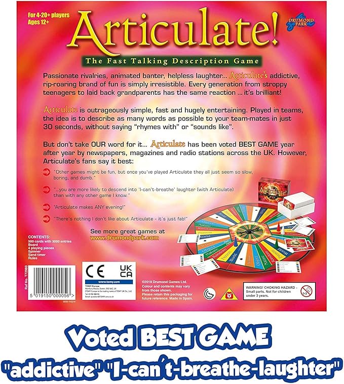 Drumond Park 5019150000056 Articulate Family Board Fast Talking Description Game Multi