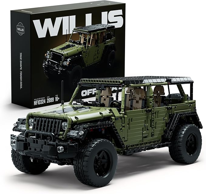 Nifeliz Willis 4x4 Off-Road Car Building Set Military-Style Vehicle Model Set for Adults Ideal Gift for Off-Road Lovers to Display and Collect (2899 PCS NF10324