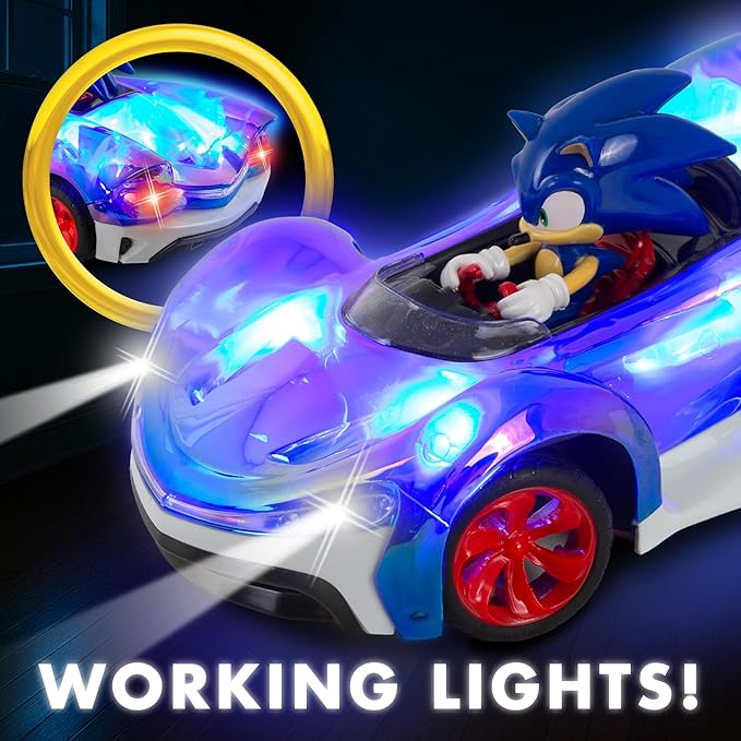 NKOK Team Sonic Racing R/C Ready to Run Sonic Glow Racer with Turbo Boost and Lights