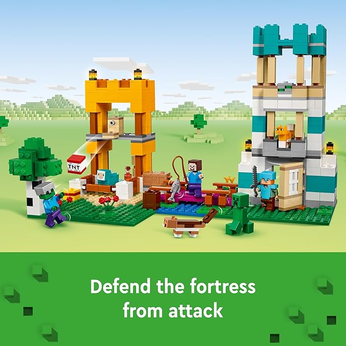 LEGO Minecraft The Crafting Box 4.0 21249 Building Toy Set Custom-Build Playset Featuring Classic Bricks Figures and Game Accessories Model Guides Spark Creativity for 8 Year Old Kids