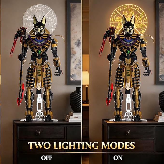 JMBricklayer Anubis Mythical Building Set for Adults Ancient Egyptian God Building Blcoks Collectible Mech Model Kits for Home Office Decor Large Display Statue Gifts for Men &amp Mythology Lovers