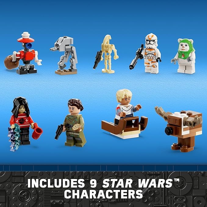 LEGO Star Wars 2023 Advent Calendar 75366 Christmas Holiday Countdown Gift Idea with 9 Star Wars Characters and 15 Mini Building Toys Discover New Experiences and Daily Collectible Surprises