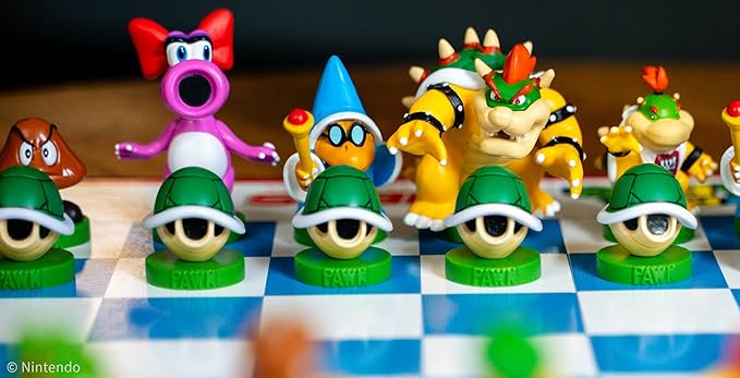 Super Mario Chess Set 32 Custom Sculpt Game Pieces Including Iconic Characters: Mario Luigi Peach Toad Bowser Super Mario Themed Chess Game