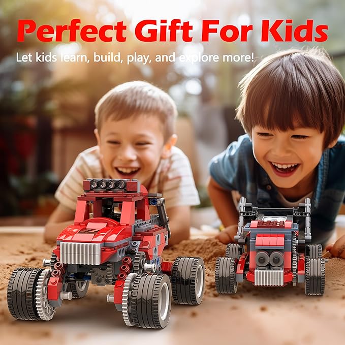 8 in 1 STEM Kits for Kids Age 6-8 DIY Electronic Monster Truck Building Kit STEM Toys for Boys Craft Projects 8-10 Build Robot DIY Activity for Ages 6 7 8 9 10 11 12 + Years