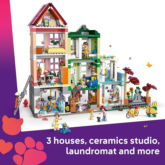 LEGO Friends Heartlake City Apartments and Stores Dollhouse - Toy Building Set for Kids Girls and Boys Ages 12+ - Gift Ideas for Birthday - with 7 Minidolls a Micro-Doll and More - 42670