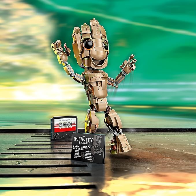 Lego Marvel I am Groot 76217 Building Toy Set - Action Figure from The Guardians of The Galaxy Movies Baby Groot Model for Play and Display Great for Kids Boys Girls and Avengers Fans Ages 10+