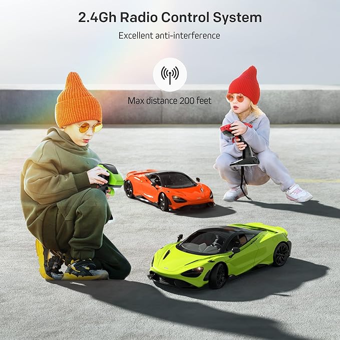 MIEBELY Remote Control Car McLaren Rc Cars Officially Licensed 1/12 Scale 7.4V 900mAh Toy Car with 12km/h Fast Model Car Headlight for Adults Kids Boys Age 6-12 Year Birthday Ideas Gift Green