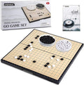 AMEROUS 11 Inches Magnetic Go Game Set (19 x 19) Travel Foldable Board Game Set with Magnetic Plastic Stones &amp Go Game Rules for Beginner Kids Adults （Weiqi）