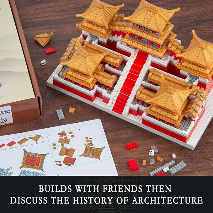 Chinese Architecture Micro Building Set Famous Architecture of Epang Palace Model Set Creative Collection Toys Gifts for Adults Teens 14+ (1896 Pcs)