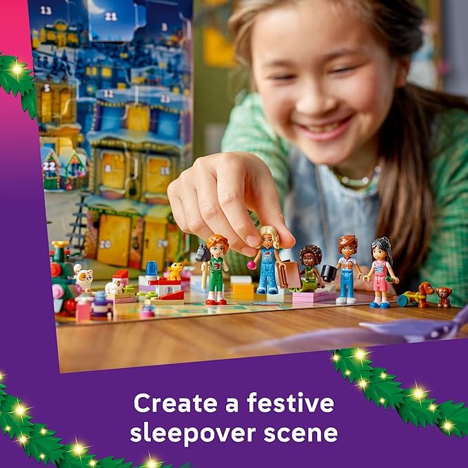 LEGO Friends Advent Calendar 2025 Building Toy - Holiday Countdown Set for Girls &amp Boys Ages 6+ - 24 Buildable Surprises 5 Minidolls &amp 5 Pets - Kids Gift Idea for Christmas - 42668