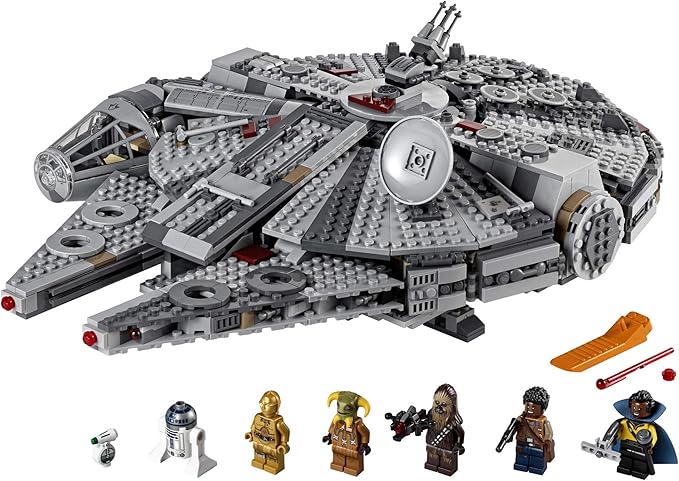 LEGO Star Wars Millennium Falcon 75257 Building Set - Starship Model with Finn Chewbacca Lando Calrissian Boolio C-3PO R2-D2 and D-O Minifigures The Rise of Skywalker Movie Collection