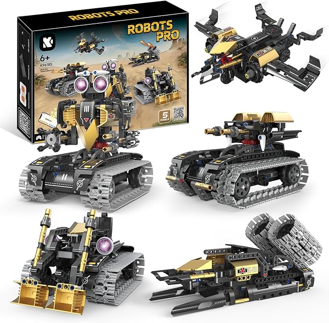 Robot Building Kit with Remote Control STEM Gifts for Kids Age 8-12 Science Robot Kit Coding Robotics Technic Toy for Boys Girls Birthday Gifts 5-in-1 Models with 323 Pieces
