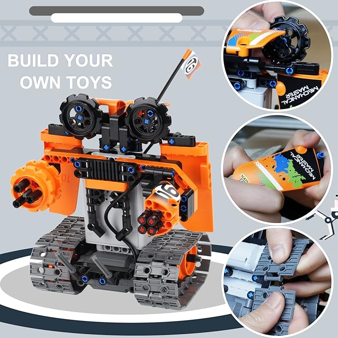 BIRANCO. STEM Remote Control Building Kit 3 in 1 RC Tracked Racer/Tank/Robot Engineering Toys Science Construction Play Set Toy Car Christmas for Boys &amp Girls Age 8-12 (392pcs)