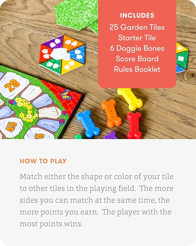 SimplyFun Diggers Garden Match – A Game for Kids to Develop Spatial Thinking Skills - Puzzle Game That Matches Colors and Shapes - 1 to 6 Players Ages 4 &amp Up