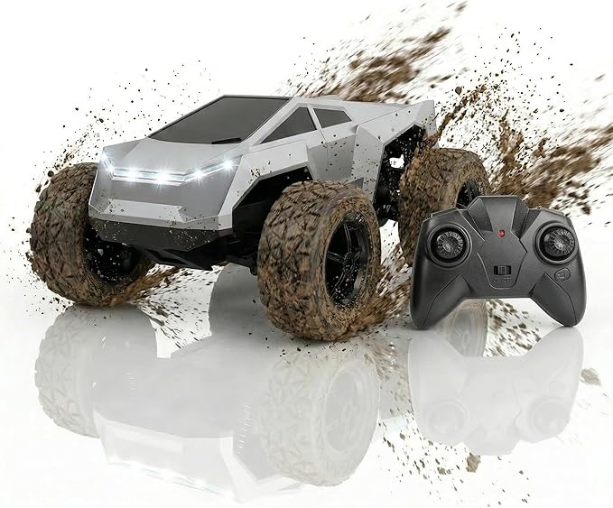 Cyber Toy Car for Kids - 1/18 Cyber Remote Control Car Hobby Monster Truck Toys 2.4GHz Off-Road Vehicles Birthday Gifts for Boys 4-6 Years Old Kids Age 5-7
