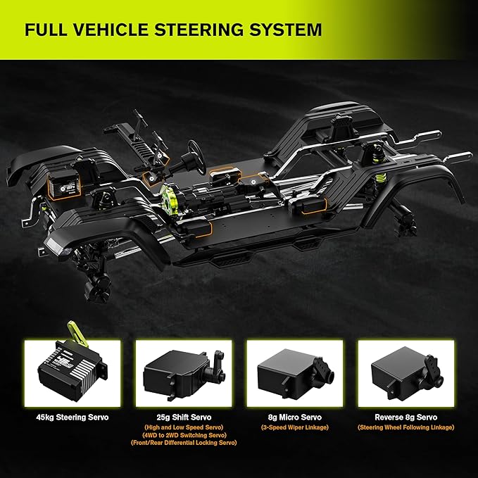 RIAARIO 1/7 Brushless RC Crawler Cars Monster Truck 4WD Waterproof Blue Ages 8+(Not Include Battery)
