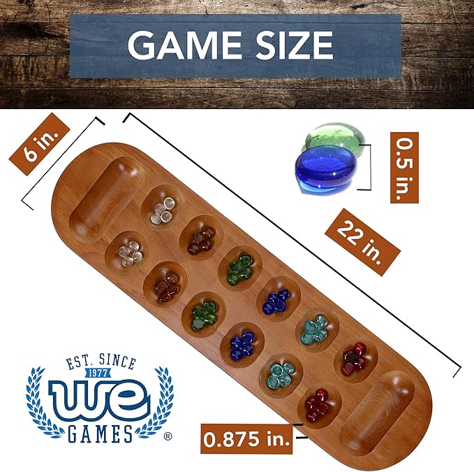 Coffee Table African Stone Game - Solid Wood with Walnut Stain