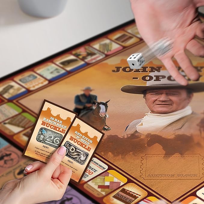 MasterPieces Opoly Board Games - John Wayne Opoly - Officially Licensed Board Games For Adults Kids &amp Family