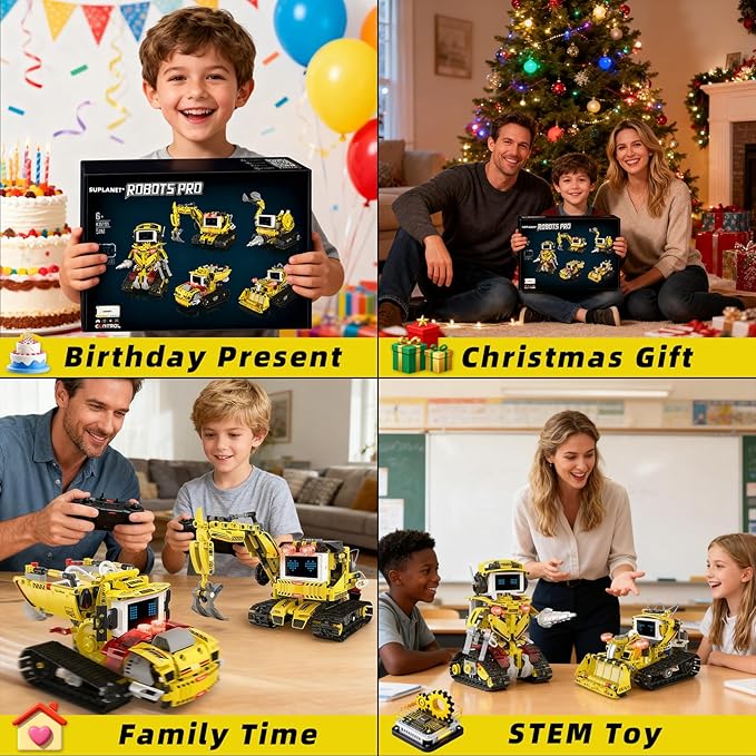 5-in-1 Programmable Robot Building Block Set for Kids Age 6 7 8 9 10 11 12-14 with APP or Remote Control &amp LED Display Screen STEM Educational Gift for Teen Boys and Girls (660PCS)
