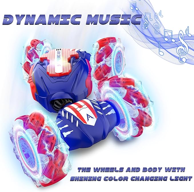 Remote Control Car Gesture Sensing RC Stunt Car 4 WD Transform Off Road for Rotating 2.4Ghz Hand Controlled Remote Control Twister Cars RC Cars for Kids Boys Girls Toy Gift Age 8 9 10 11 12 yr
