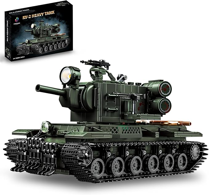 WW2 Army Tank Building Set KV-2 Heavy Military Vehicles Collectible KV2 Model for Boys &amp Adults