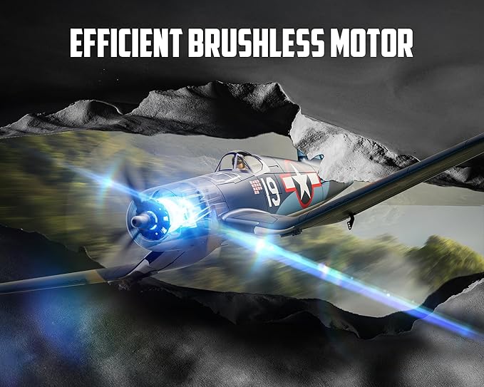 Brushless RC Plane Upgrade 500mm F4U Corsair Stunt RC Airplane RTF with Gyro Stabilization Remote Control Airplane 2.4GHz Radio Control Aircraft Fighter Glider for Adults &amp Beginners