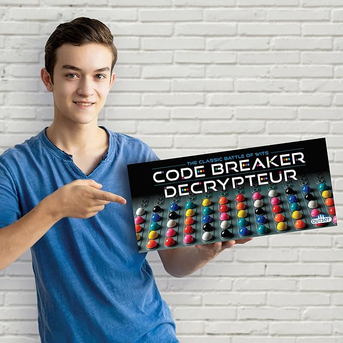 Outset Media Code Breaker - The Classic Battle of Wits Logic &amp Deduction Head-to-Head Strategy Code Creating &amp Cracking Peg Game Outset Media Ages 8+ 2 Players
