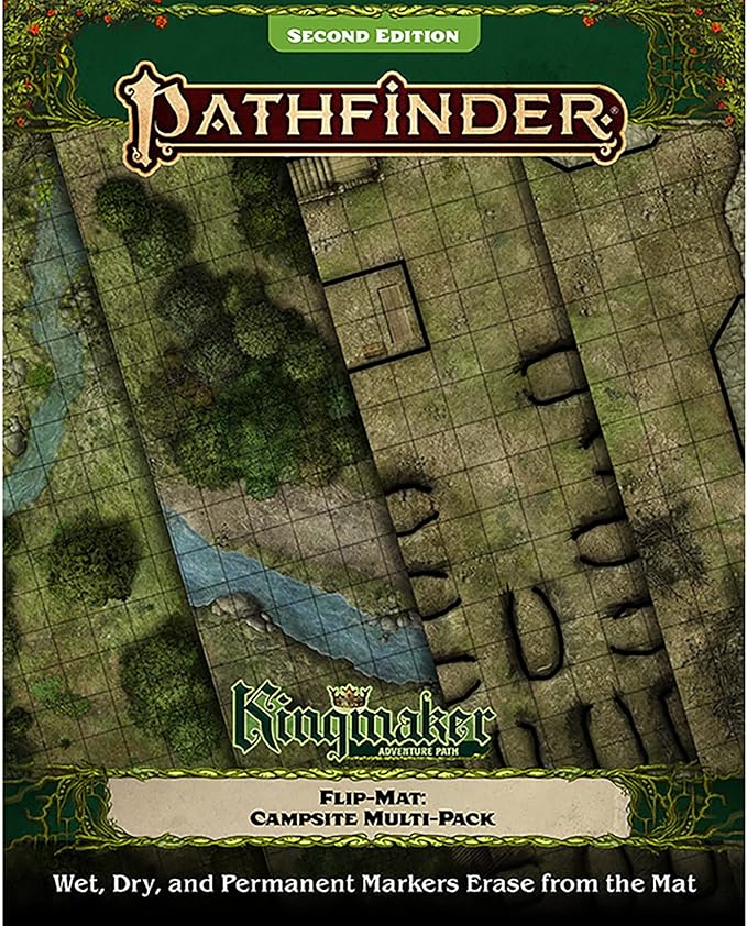 Pathfinder Flip-Mat Multi-Pack Campsites - 3 Battle Maps 24x 30 for Kingmaker Adventure Path Tabletop RPG