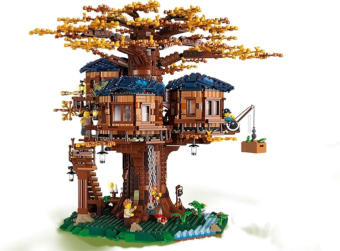 LEGO Ideas Tree House 21318 Model Construction Set for 16 Plus Year Olds with 3 Cabins Interchangeable Leaves Minifigures and a Bird Figure