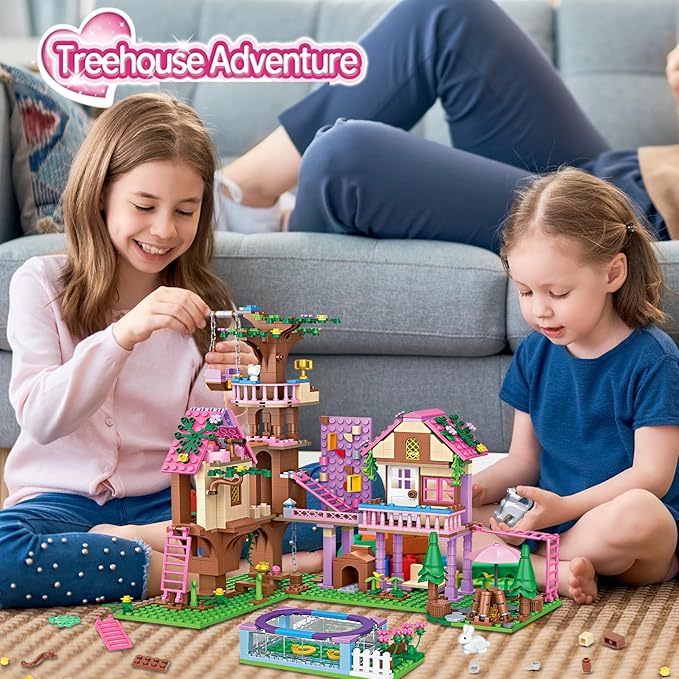 Tree House Building Set Compatible with Friend 756 PCS Forest House Building Kit Birthday Gift for Kids Girls Age 14+ Years（7681）