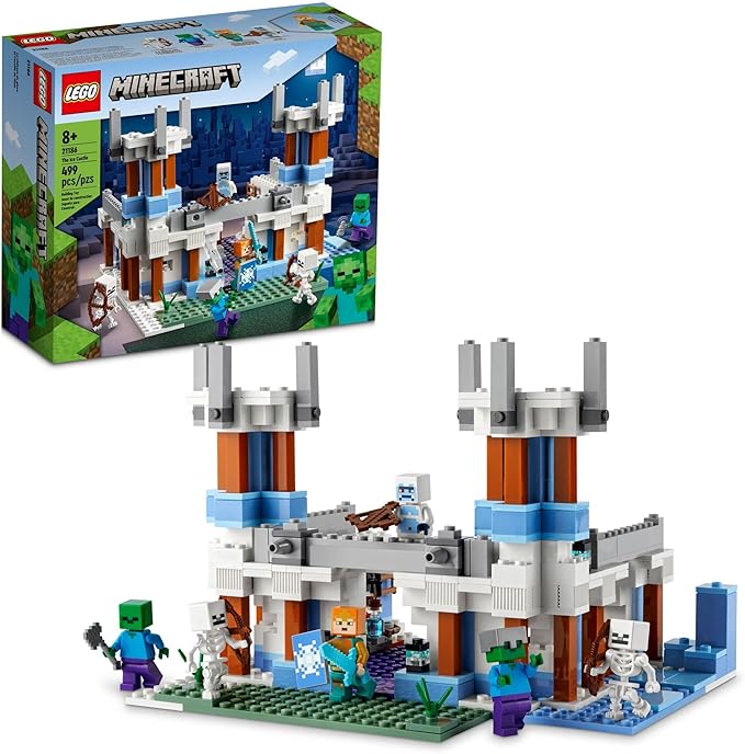 LEGO Minecraft The Ice Castle 21186 Building Toy Set for Kids Girlsand Boys Ages 8+(499 Pieces)