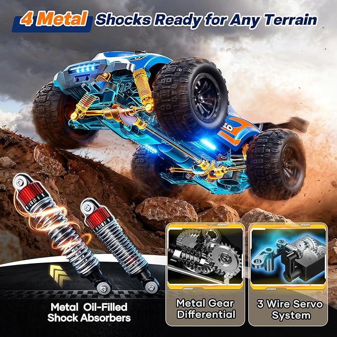 1/16 Brushless Fast RC Cars for Adults - Max 64KM/H Off Road Remote Control Car - High Speed 4X4 All Terrain RC Monster Trucks