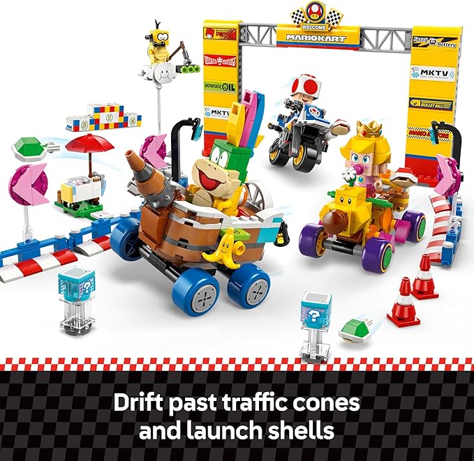LEGO Super Mario: Mario Kart Baby Peach &amp Grand Prix Set Home Circuit - Nintendo Toy Building Set for Kids Girls and Boys Ages 8+ - Collectible Toy - Gift Idea for Birthdays - 72036