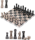 Marble Chess Set 10 Inch Oceanic &amp Black Travel Chess Board with 32 Pieces &amp 2 Extra Queens Luxury Decorative Stone Chess Game for Adults Ideal Gift for Women's Day