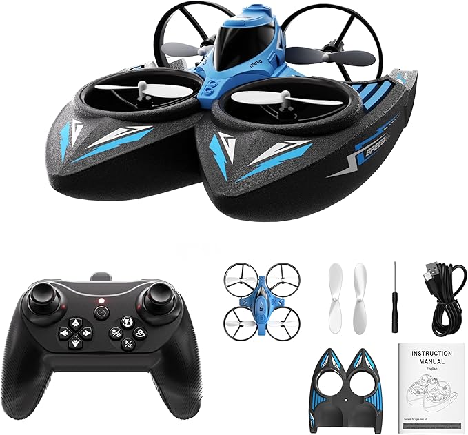 XOS Mini 3 in 1 Indoor &amp Outdoor Remote Drone RC Airplane Plane RC Quadcopter Multirotor Helicopter RC Car &amp RC Boat with Auto Hovering 3D Flips Headless Mode for Kids Birthday Gifts