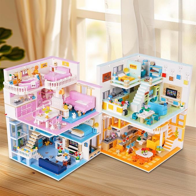 Friends House Building Block Set Pets Collection Small Brick Model Set Creative Mini Toy Building Sets Children’s Day Birthday for Teens Kids Boys Girls 8+ 1048 PCS