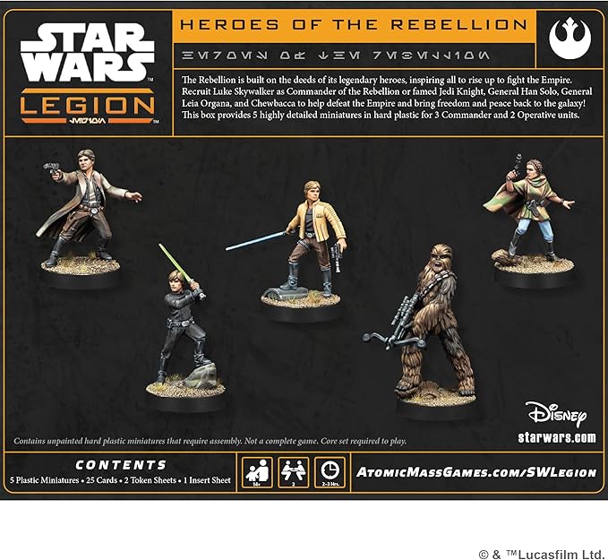Asmodee Star Wars: Legion Heroes of The Rebellion Character Pack - Tabletop Miniatures Game Strategy Game for Kids and Adults Ages 14+ 2 Players 90 Min Playtime