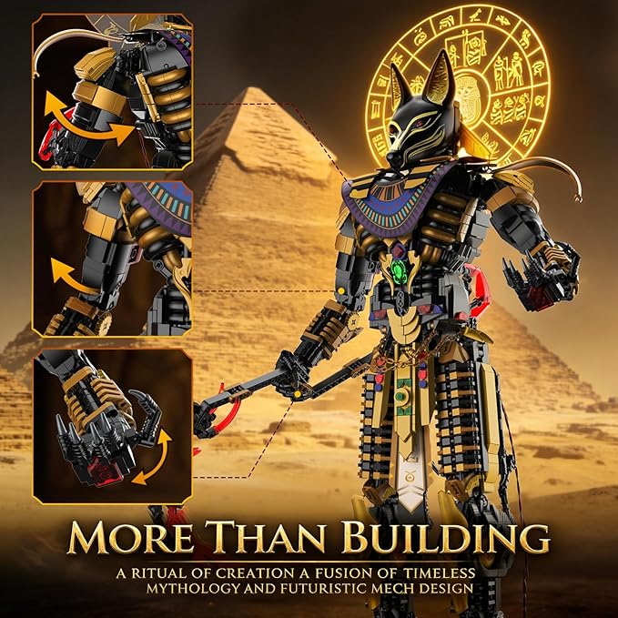 JMBricklayer Anubis Mythical Building Set for Adults Ancient Egyptian God Building Blcoks Collectible Mech Model Kits for Home Office Decor Large Display Statue Gifts for Men &amp Mythology Lovers