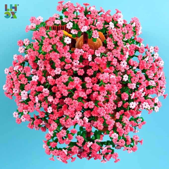 Cherry Bonsai Tree Building Sets for GirlsMicro Mini Building Blocks of Cherry Blossom Bonsai Tree kit2008pcs Mini Bricks Sakura Tree House Good Gift for You