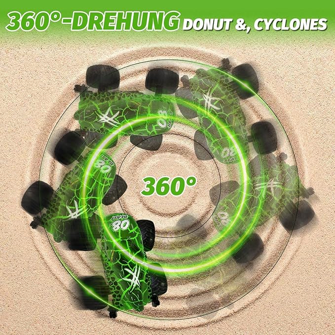 Gohero Monster Truck Toys for Kids 1:20 Dinosaur Toys RC Car Truck with 360° Spins &amp Drifting 2.4GHz All-Terrain Monster Trucks for Boys Age 4-7 | with LED Light Music &amp 2 Rechargeable Batt