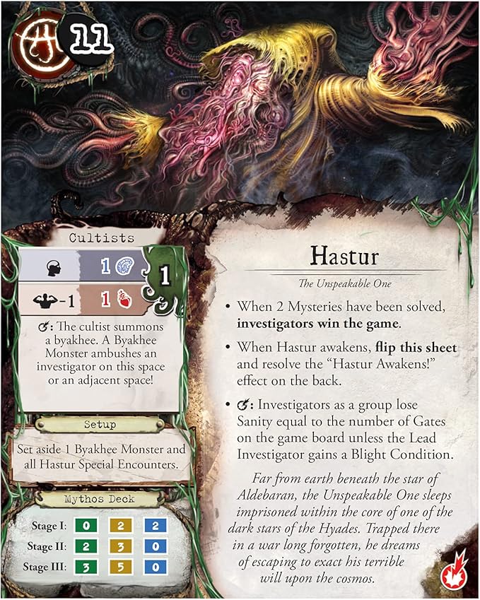 Asmodee Eldritch Horror Signs of Carcosa Board Game EXPANSION - Embrace Madness and Battle the Unspeakable Mystery Game for Adults Ages 14+ 1-8 Players 2-4 Hour Playtime